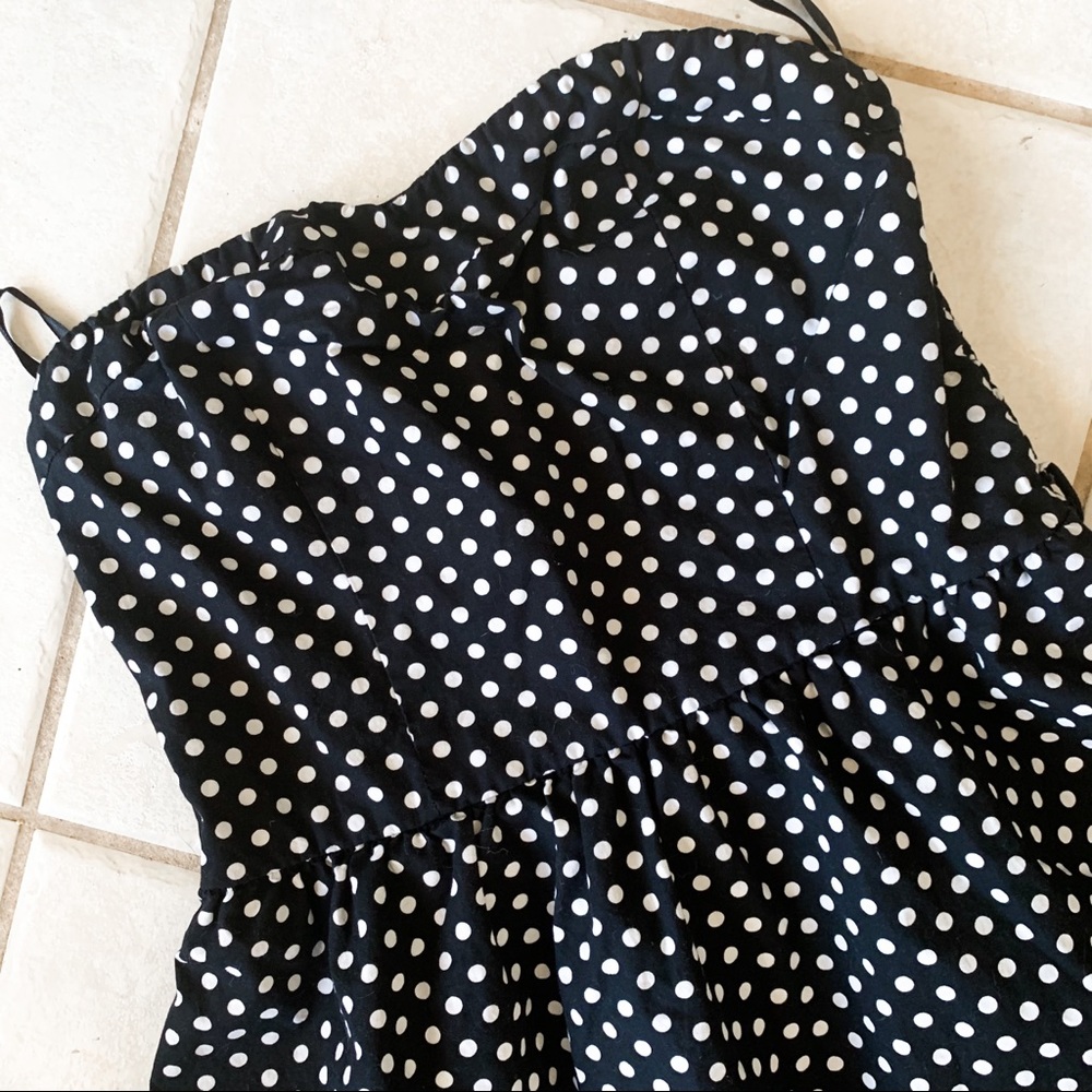 UK2LA • Strapless Polka Dot Fit & Flare Dress